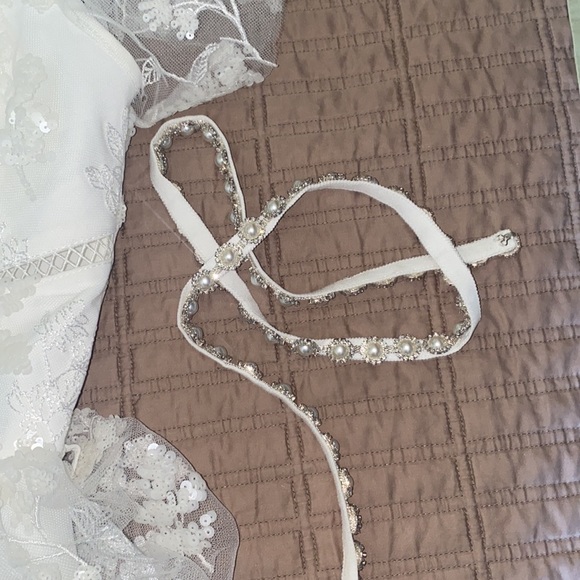 SELF-PORTRAIT Ivory Blossom Sequin Two Tier Midi Dress - Picture 8 of 12